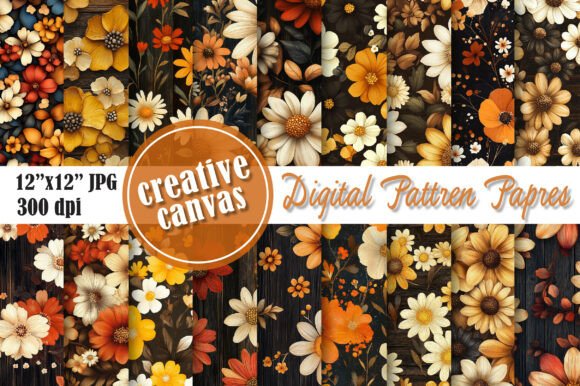 Download Warm Fall Flower Patterns - Flower patterns Collection