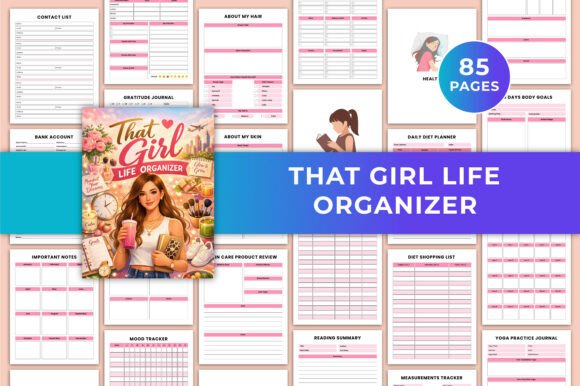 Download That Girl Life Organizer Canva KDP - Canva kdp Collection