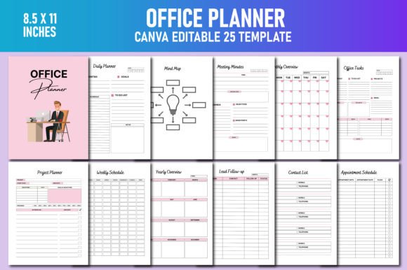Download Office Planner Canva KDP - Canva kdp Collection