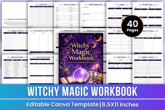 Download Witchy Magic Workbook Canva Kdp Interior - Canva kdp Collection