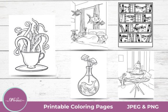 Download Surreal Ocean Printable Coloring Pages - Printable coloring pages Collection
