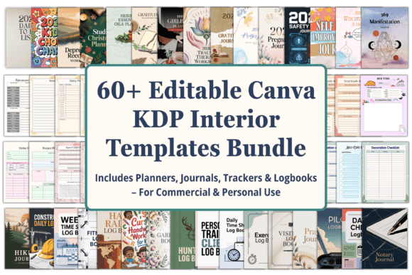 Download 60+ Editable Canva KDP Interior | Bundle - Canva kdp Collection