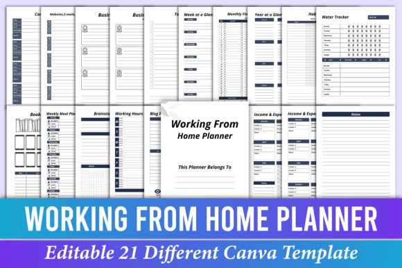 Download Working from Home Planner Canva Kdp - Canva kdp Collection