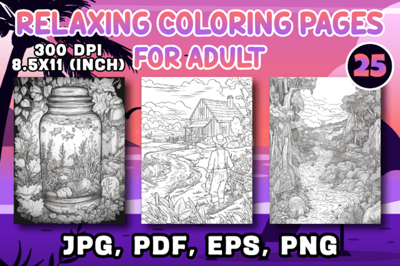 Download 25 Relaxing Coloring Pages for Adults - Premium Resources