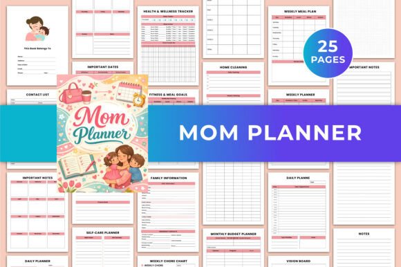 Download Mom Planner Canva KDP Graphis - Canva kdp Collection