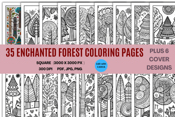 Download Enchanted Forest Relaxing Coloring Pages - Premium Resources
