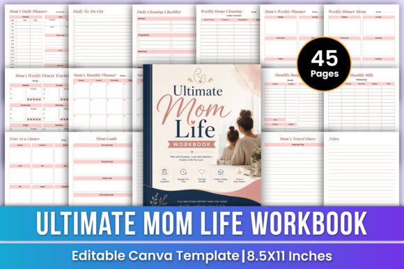 Download Ultimate Mom Life Workbook Canva Kdp - Canva kdp Collection