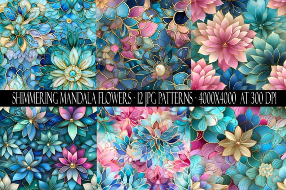 Download Shimmering Mandala Flower Patterns - Flower patterns Collection