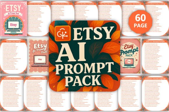 Download Etsy AI Prompt Pack Canva Kdp - Canva kdp Collection